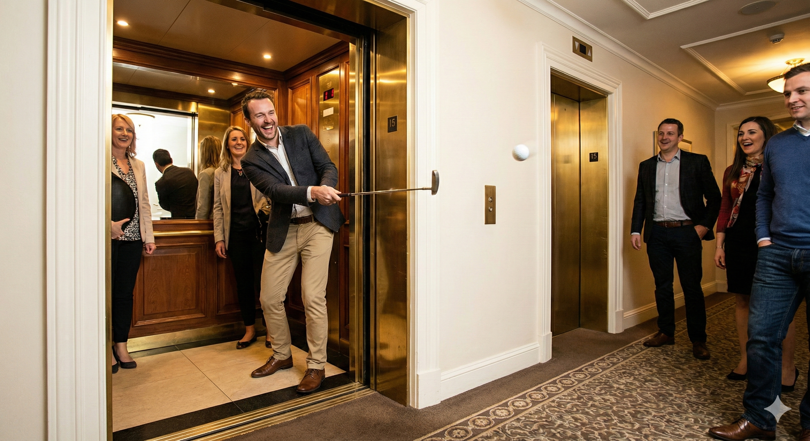 Bürogolf: kreative Bahnen während des Teamevents